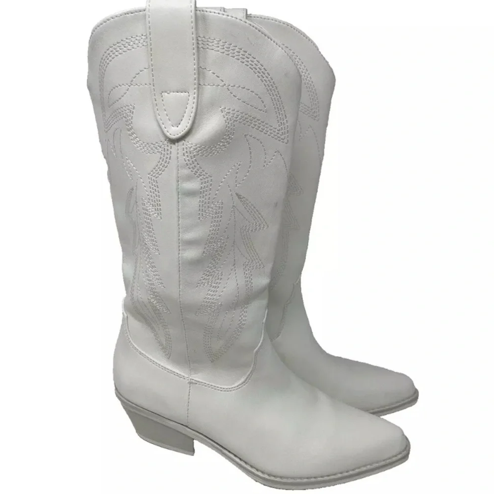 Madden Girl Women's Redford White Cowboy, Western Boots 7.5 Medium M - Picture 8 of 8
